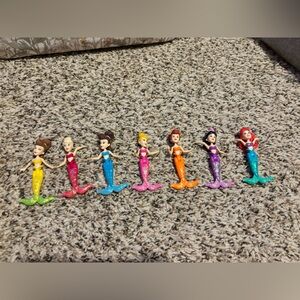 Colorful Mermaid Princess Figurine Set